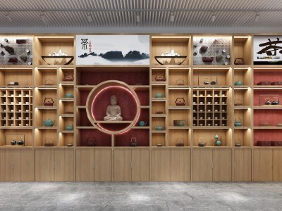 新中式茶叶店3D模型下载